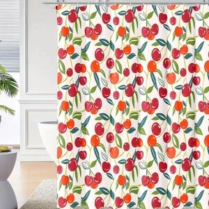Cherry Pattern Shower Curtain 72 x 72 New